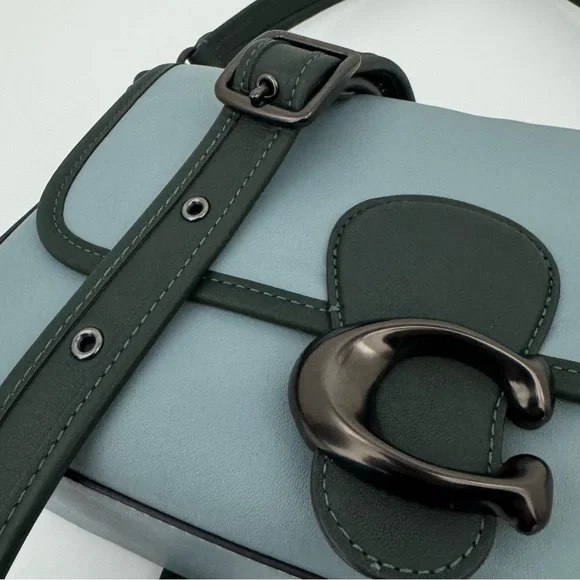 COACH Soft Tabby Shoulder Bag In Colorblock
Blue & Dark Forest Green NWT - Picture 5 of 14